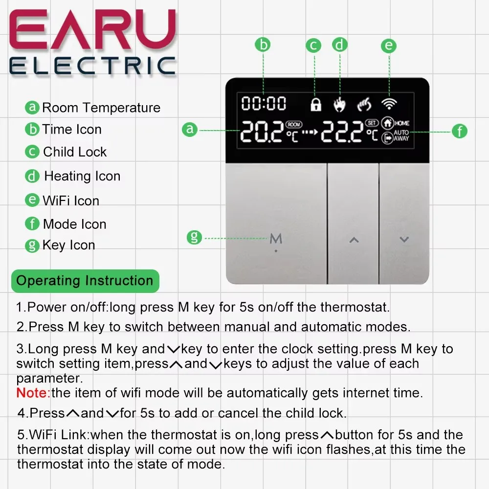 Termostato inteligente Tuya WiFi, calefacción de suelo eléctrica TRV, caldera de Gas y agua, control remoto por voz y temperatura para Google Home Alexa