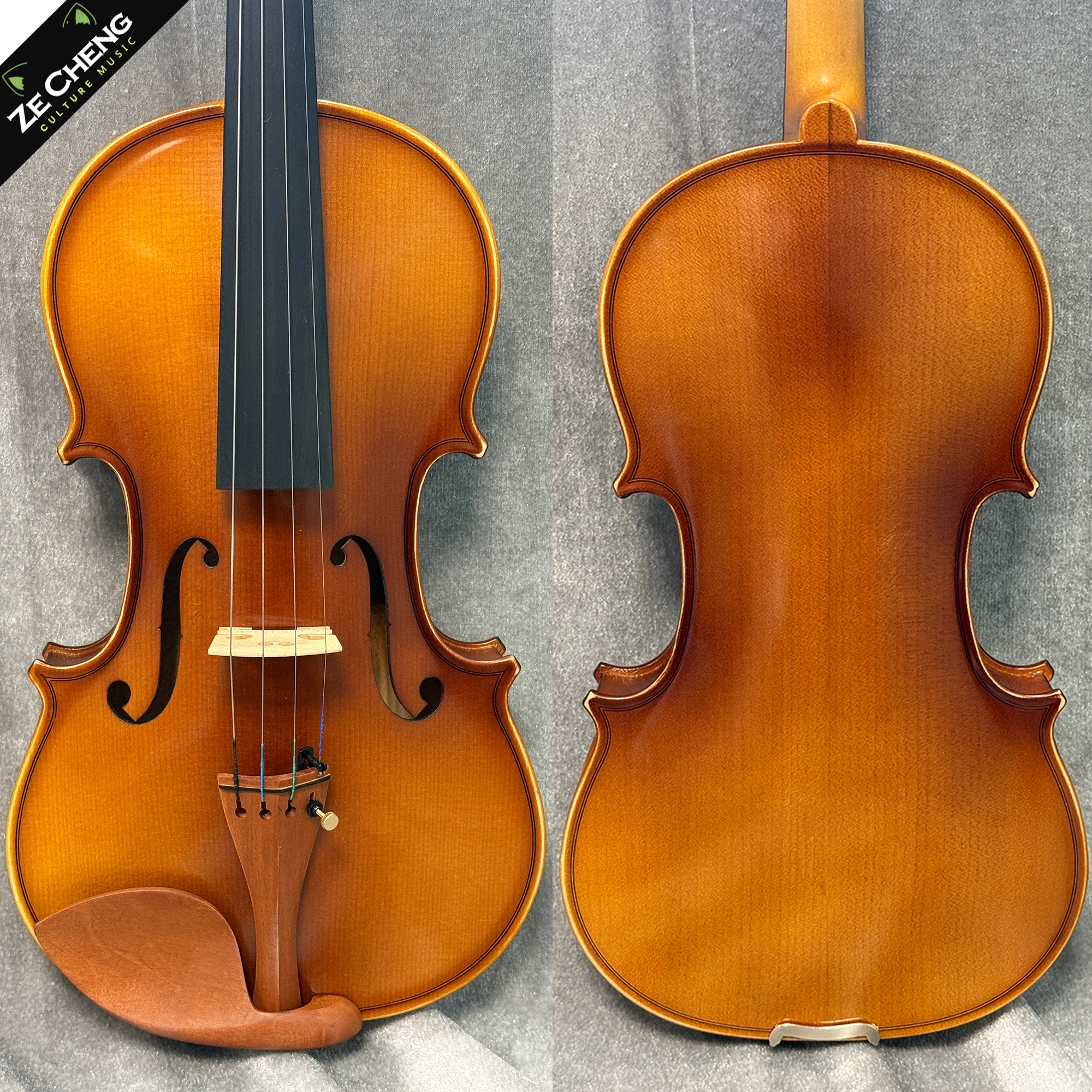 

4/4 Solid Wood Matte Violin with Jujube Wood Fittings Ideal for Students Beginners Bright Tone