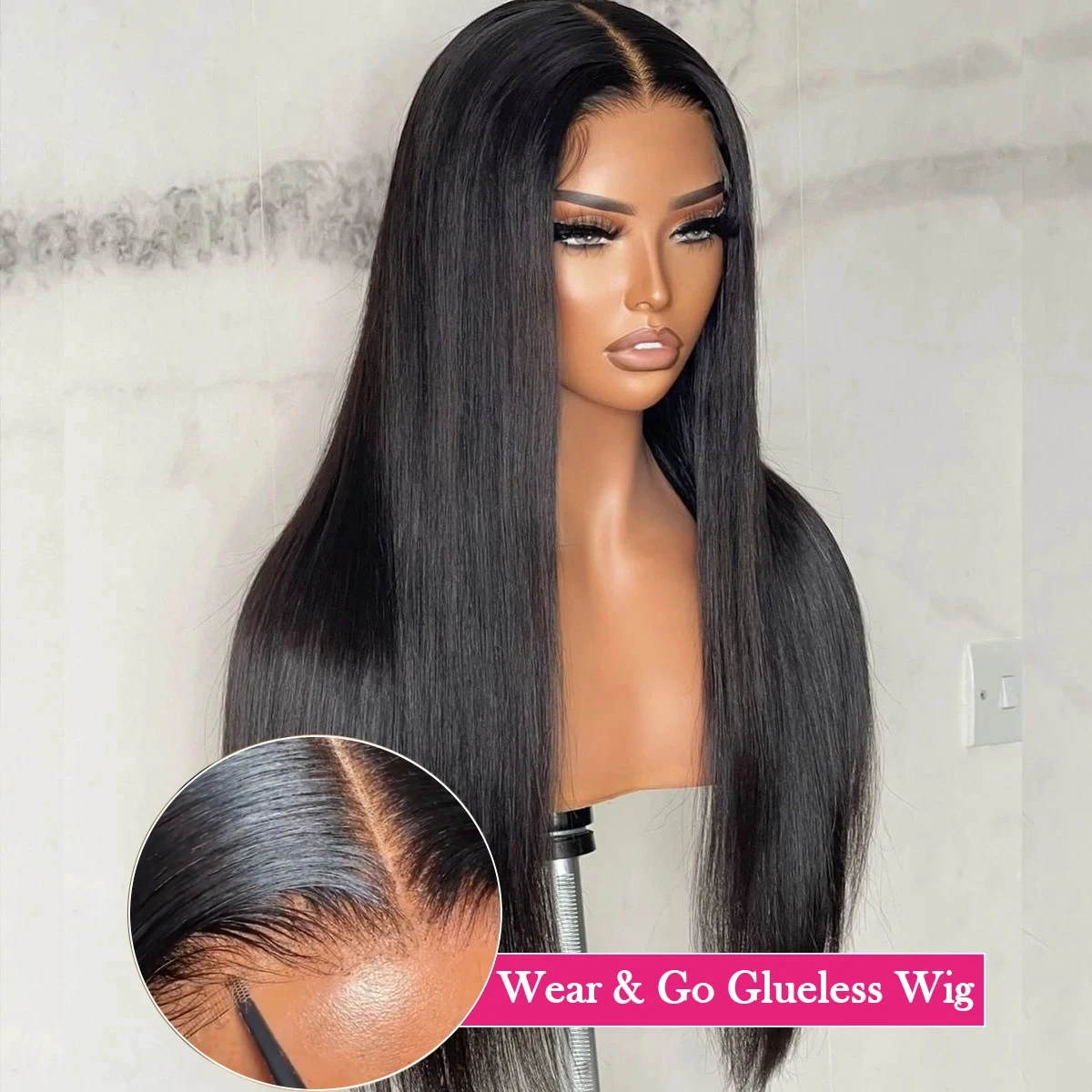 

Wear And Go Glueless Straight Lace Front Human Hair Wig 13x4 HD Lace Closure Wig Pre Plucked Hairline Pre Cut Human Hair Wigs