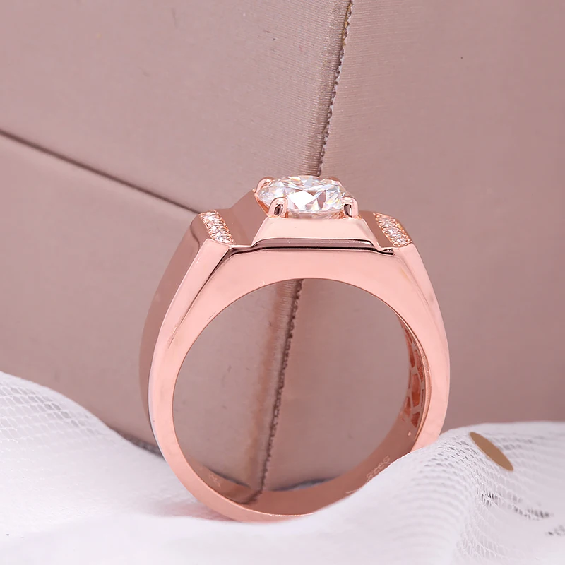 IGI 0.5ct 1ct Lab Diamond Engagement Ring 10K 14K 18K Rose Gold HPHT CVD diamond jewelry Lab Grown Diamond Men Ring