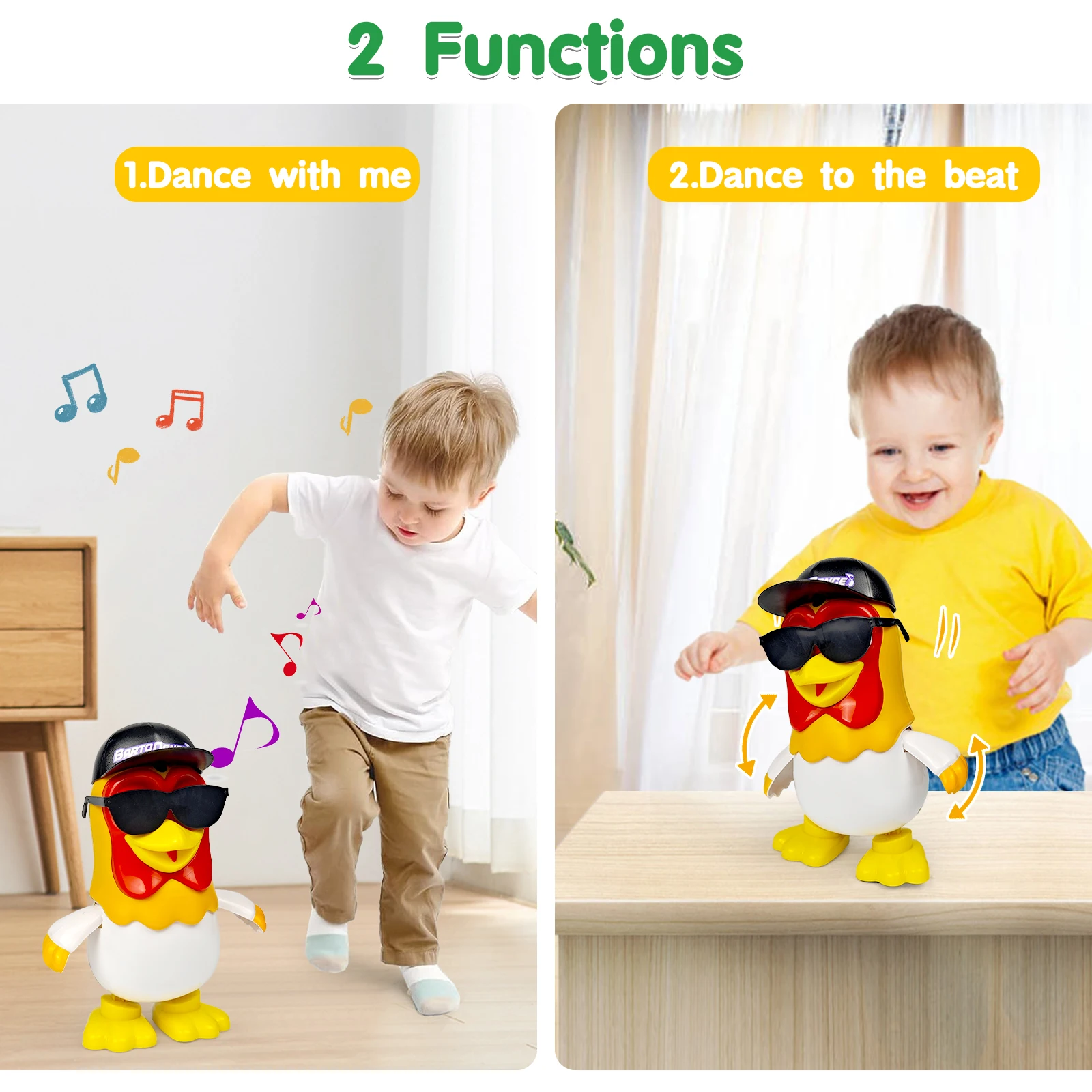 La Granja de Zenon Chicken Baby Toys Dancing Chicken Bartolito Toddlers Toys with Music Kids Interactive Early Learning Educatio