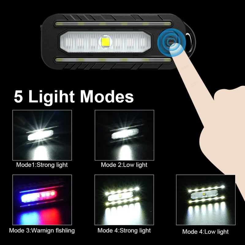 警察のLED点滅ライト,クリップ付き,赤と青のショルダー,USB充電,安全懐中電灯,自転車警告灯