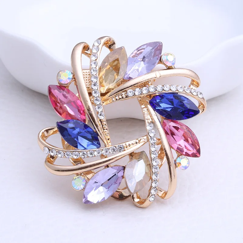 Women Shawl Ring Clip Dual-purpose Scarve Fastener Crystal Silk Scarf Buckle Brooch Wedding Fashion Jewelry Female Classic Gift