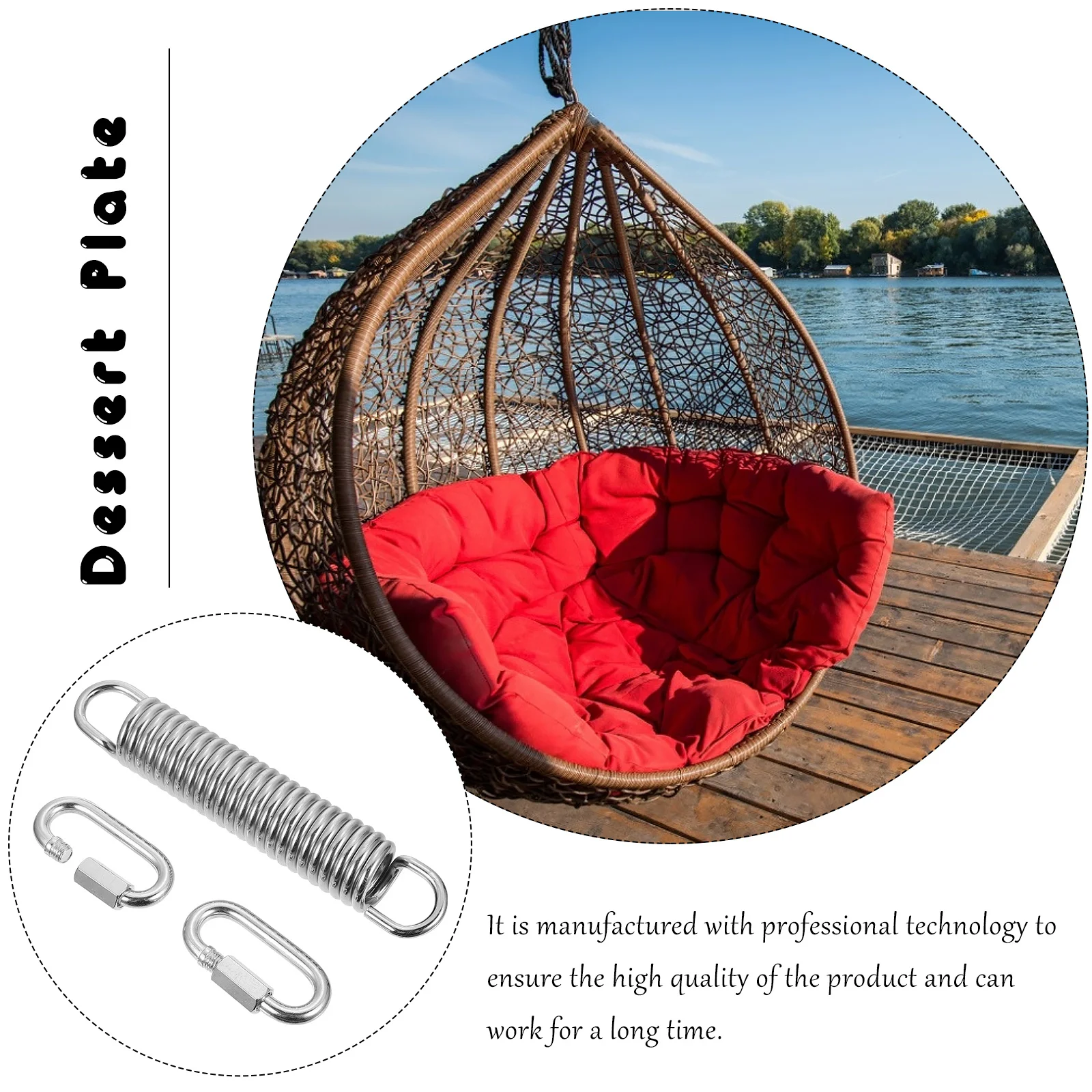 

Durable Heavy Duty Carbon Steel Swing Spring for Hammock Chairs Hanging Plants Punching Bags Low Noise Vibration