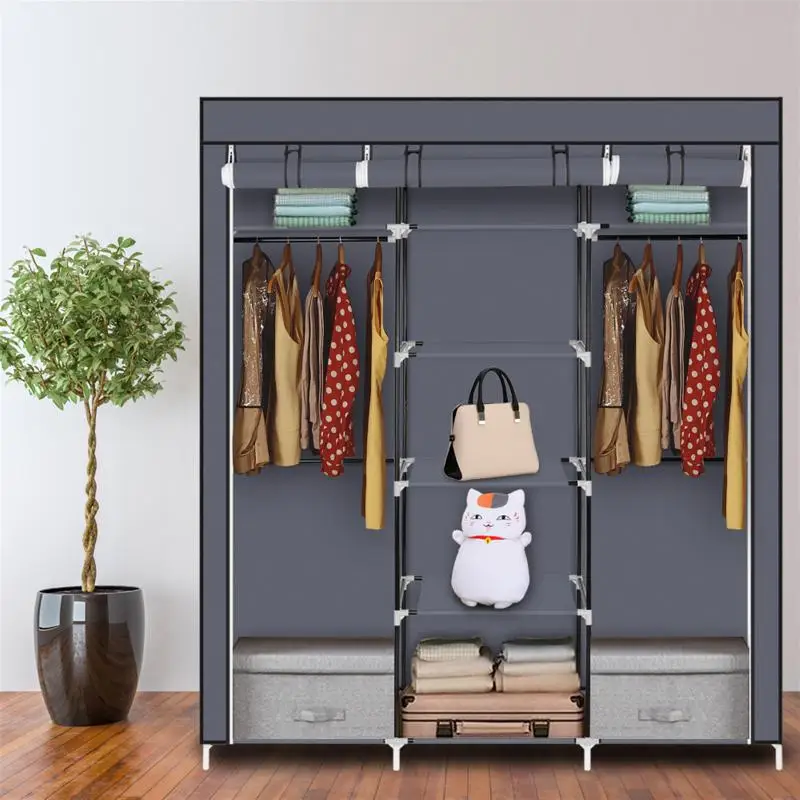 Non-Woven Fabric Wardrobe Portable Closet Storage Organizer Dust-proof Waterproof Clothes Storage Cabinet Bedroom Home Furniture