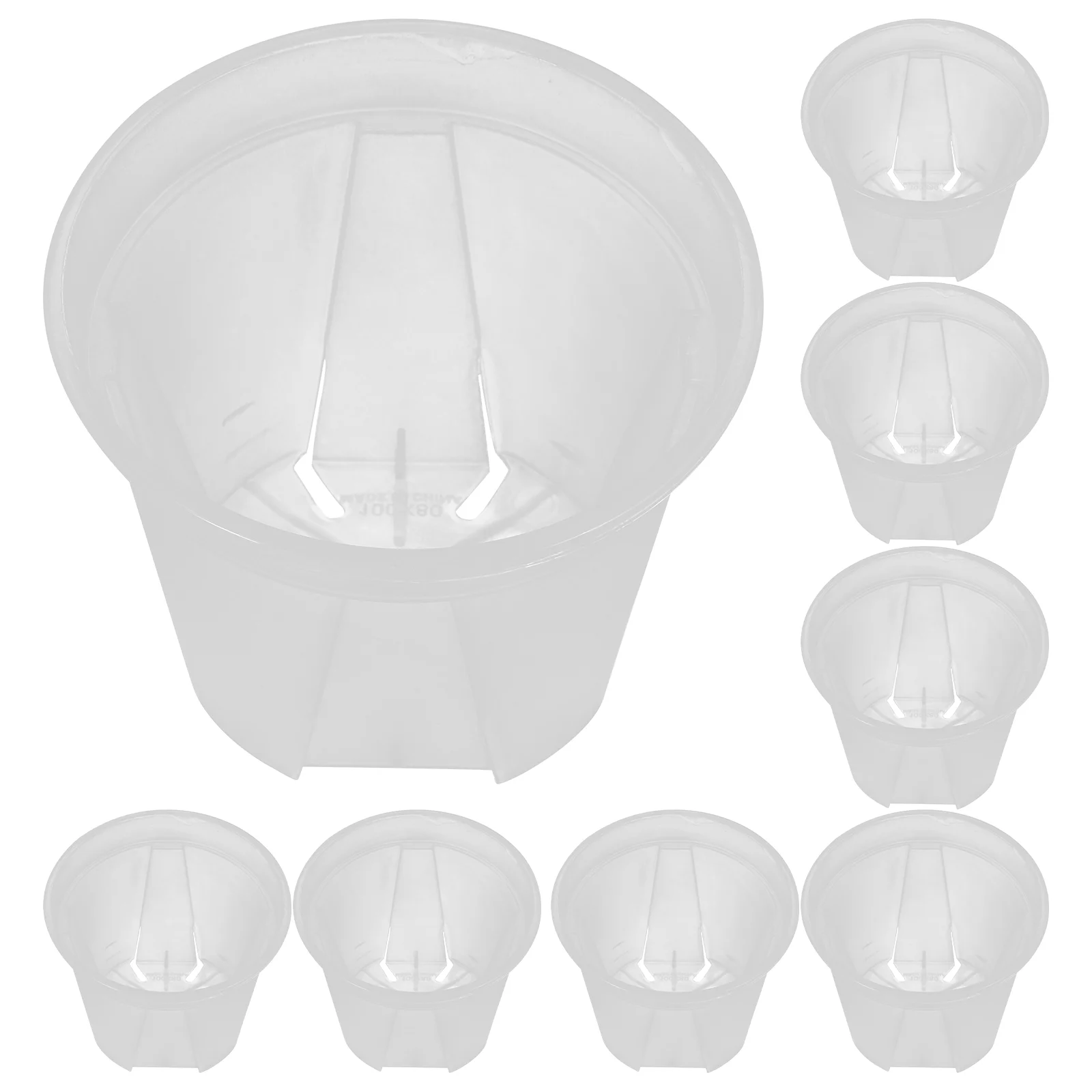 

10 Pcs Transparent Flower Pot Plant Pots Clear Orchid with Holes Nursery Plastic