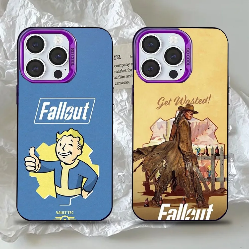 

F-Fallout S-Series 4 Cool Game Phone Case For iPhone 16,15,14,13,12,11,Mini,Pro,SE,MAX Purple Matte Silicone Cover
