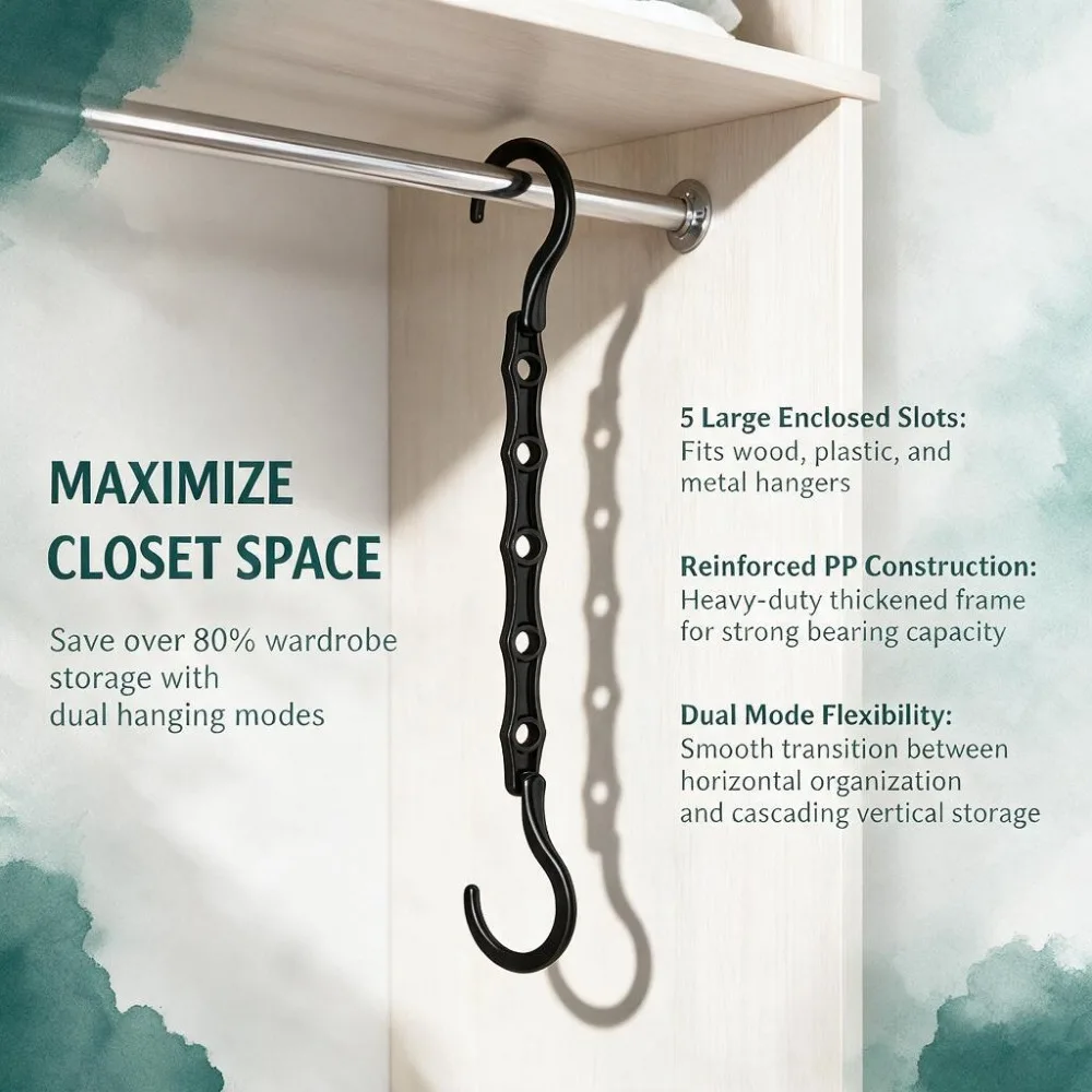 5 Hole Magic Closet Wardrobe Organizer Space Saving Storage Hangers Multifunction Plastic Clothes Racks Rotary Organizer Hangers