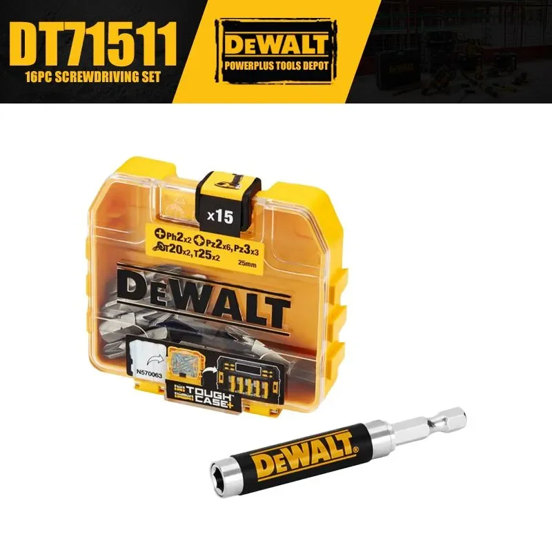 DEWALT DT71511 Screwdriver Bit Set 16 Pcs Telescopic Magnet Holder Inserts Set Drill Bits Power Tool Accessories
