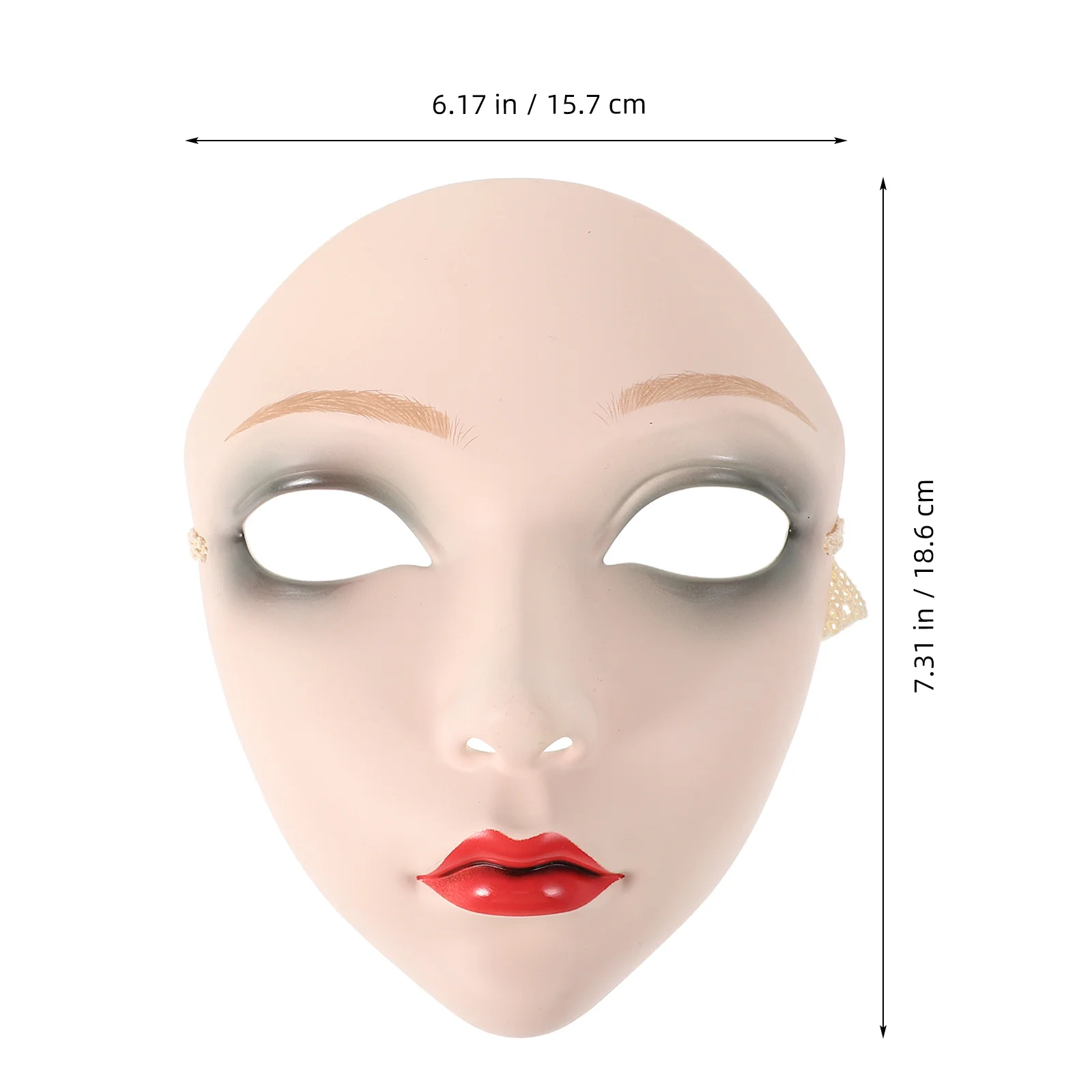 หน้ากากสไตล์จีนแบบเต็มหน้าสำหรับผู้หญิง ฮันฟู คอสเพลย์ อุปกรณ์เสริม ความงามแบบดั้งเดิม งานปาร์ตี้สวมหน้ากาก การแสดงบนเวที สไตล์วินเทจ