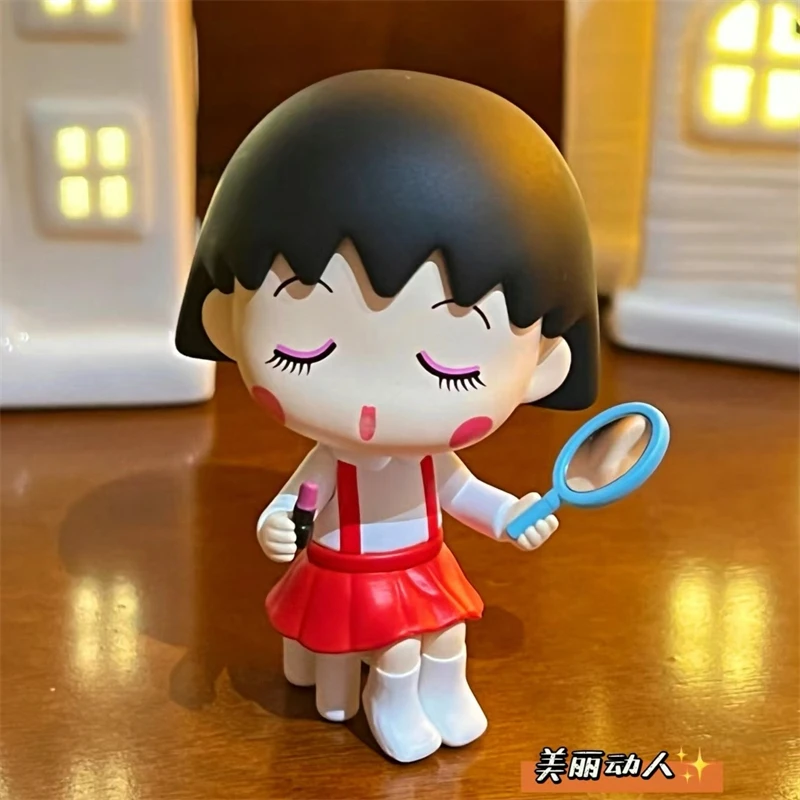 Oryginalna figurka Kawaii niegrzecznie Maruko Chan psotna Chibi Maruko-Chan lalki zabawki prezenty urodzinowe dla dziewczynek