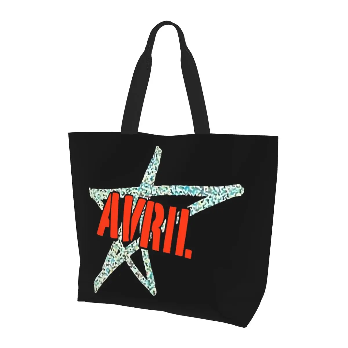 Avril Lavigne Star (4) Shopping Tote Bag Canvas Large Capacity Shoulder Bags Shopper Grocery Handbag for Women
