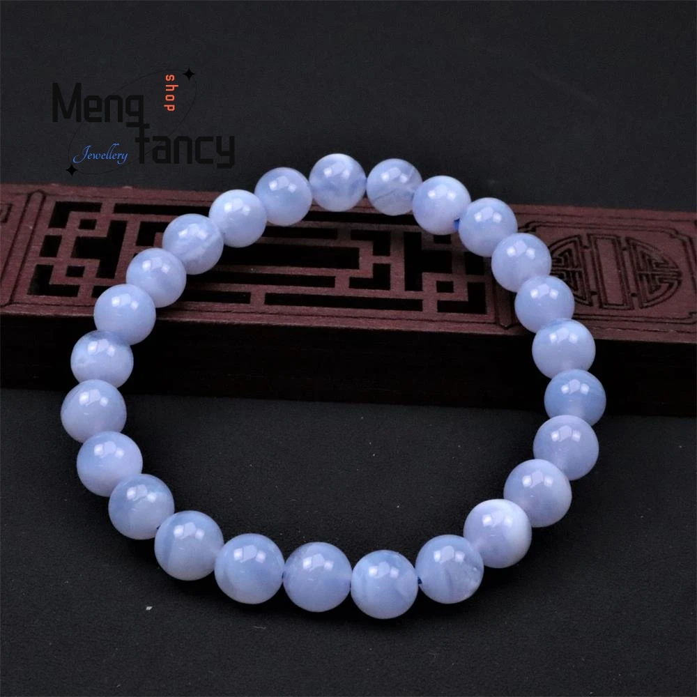 Natural Crystal Blue-grained Stone Translucent Body Bracelet Simple Exquisite Fashion Jewelry Personality Popular Holiday Gifts