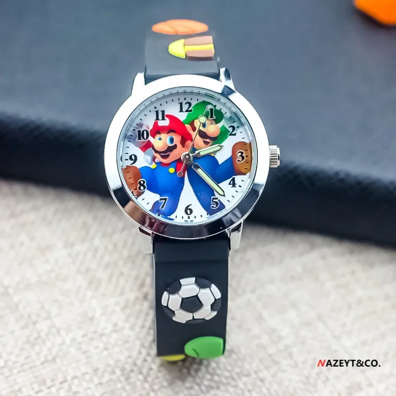 Super Mario Bros Student Watches Silicon Quartz Wristwatches Child Animation Luminous Watch Kids Gifts Cartoon Analog Watches