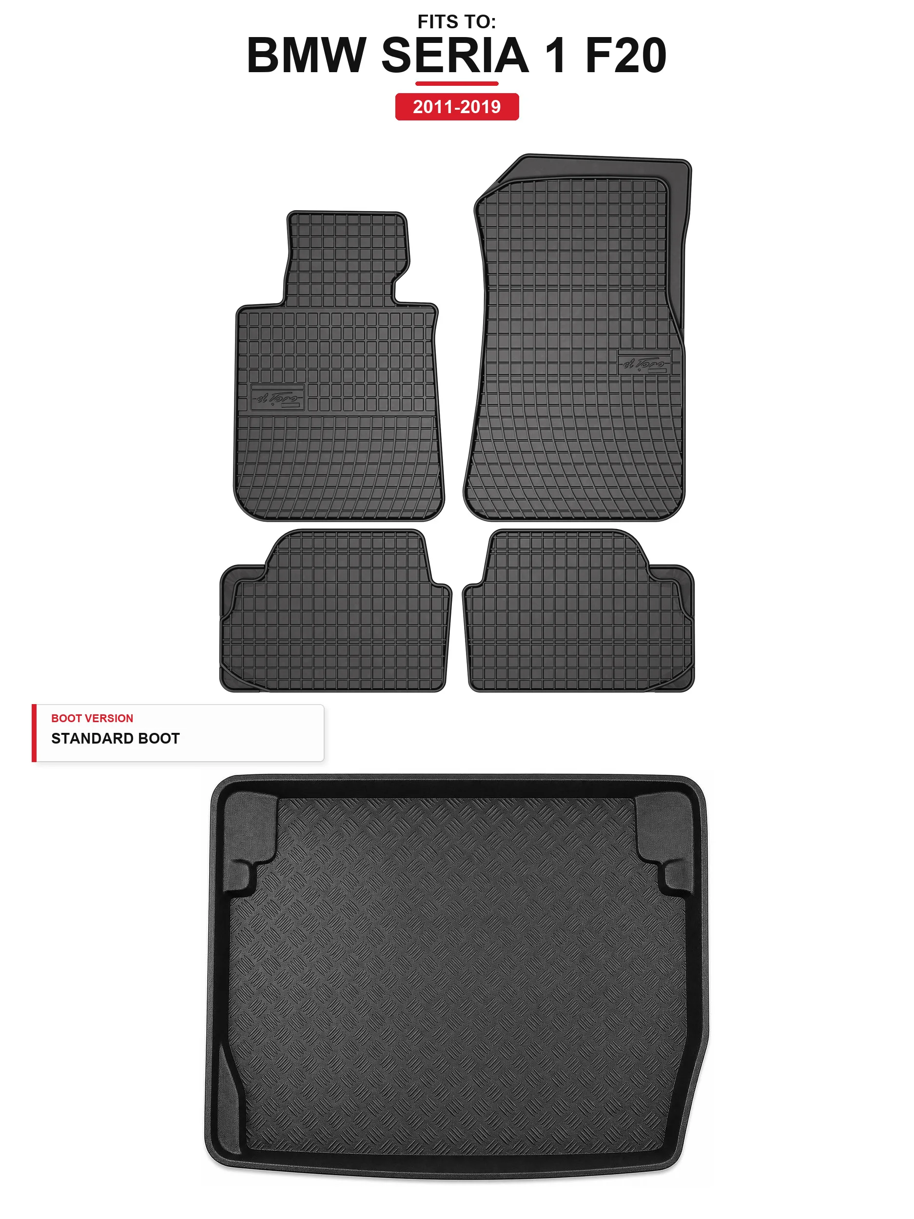 Solidpro Rubber Matten + Kofferbakmat Voor: BMW 1 Serie F20 2011-2019