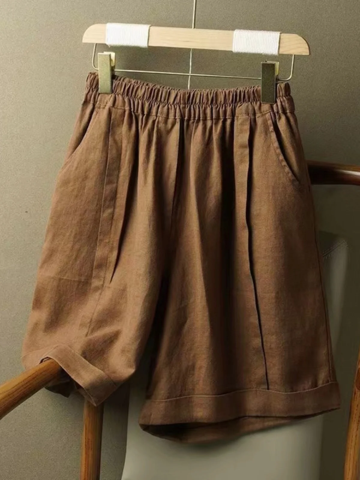 تنفس رقيقة ort السراويل عالية الخصر مكبل مستقيم الساق واسعة الساق السراويل اللون الفني Sle حجم كبير الملابس النسائية