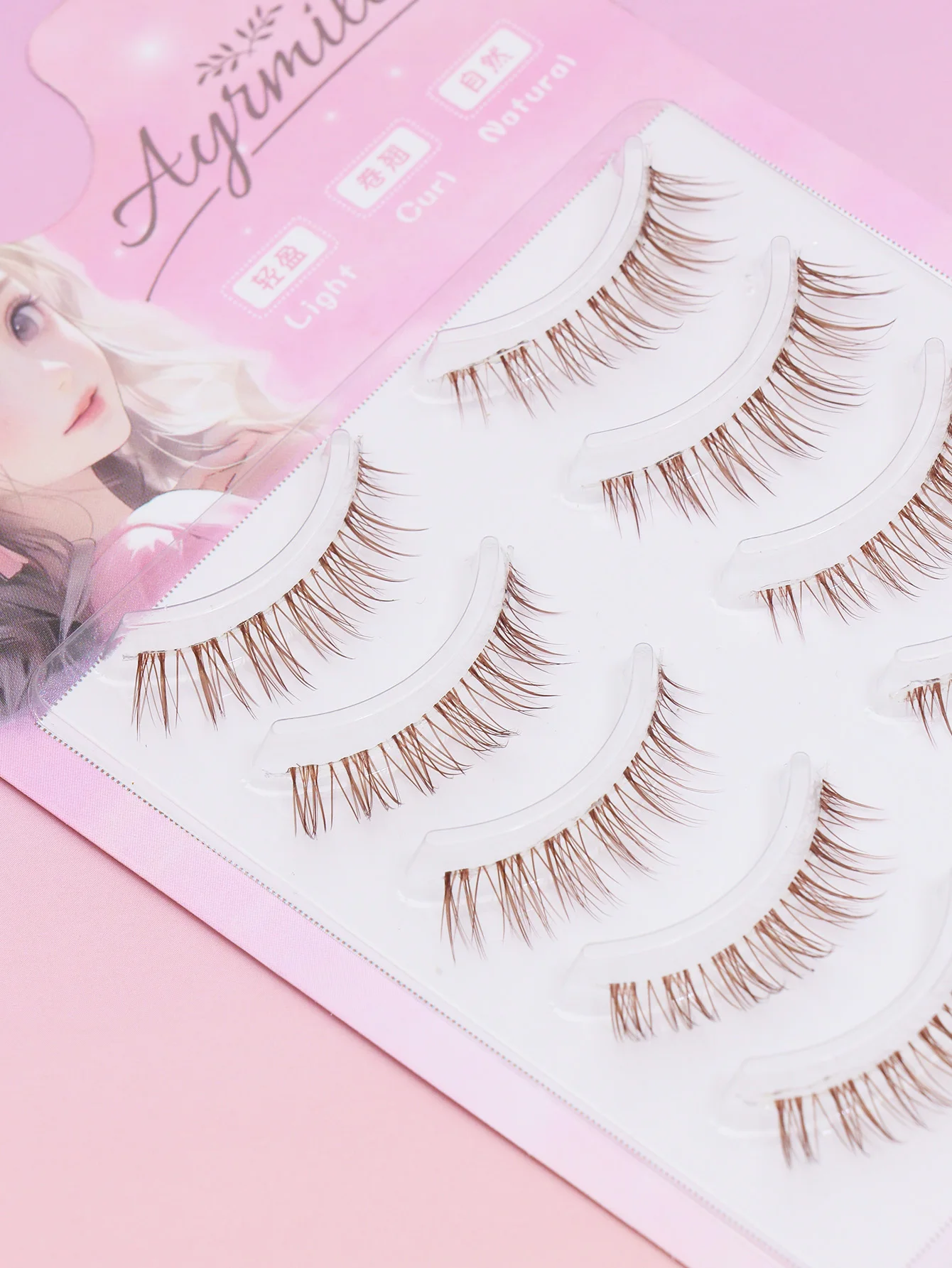 크리스마스 아름다운 갈색 여우 눈 5쌍, 가짜 속눈썹, 자연스러운 DIY 장난 만화, 물고기 꼬리 요정, 초미세 줄기 깃털