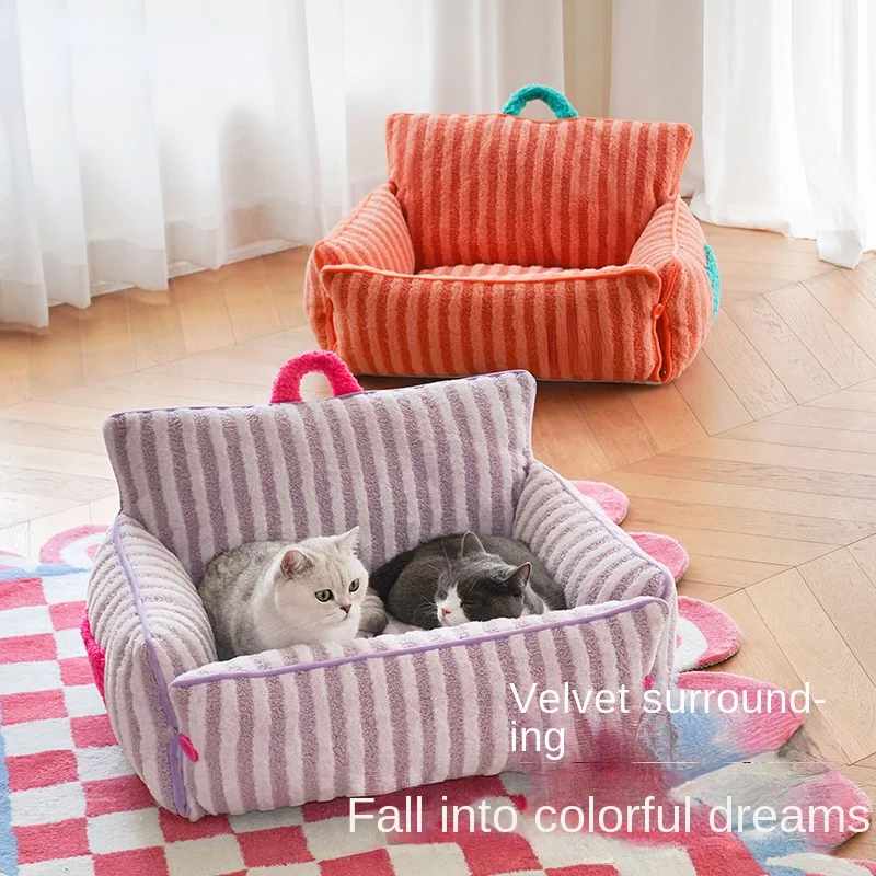 Pet Sofa Cat Nest Winter Warm Removable and Washable Kennel Four Seasons Universal Puppy Small Dog Multi-Cat Available