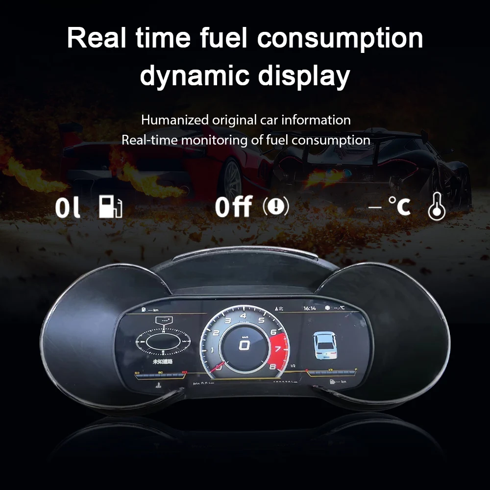 Panel Instrumen Digital LCD 12,3 Inci untuk A3 2014-2020, Speedometer Odometer, Kluster Instrumen Digital, Virtual Gauge Cockpit