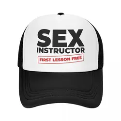 Sex Instructor Funny Saying Mesh Baseball Cap Unisex Fashion Trucker Hat Hats Breathable Snapback Caps Sun Hats Summer