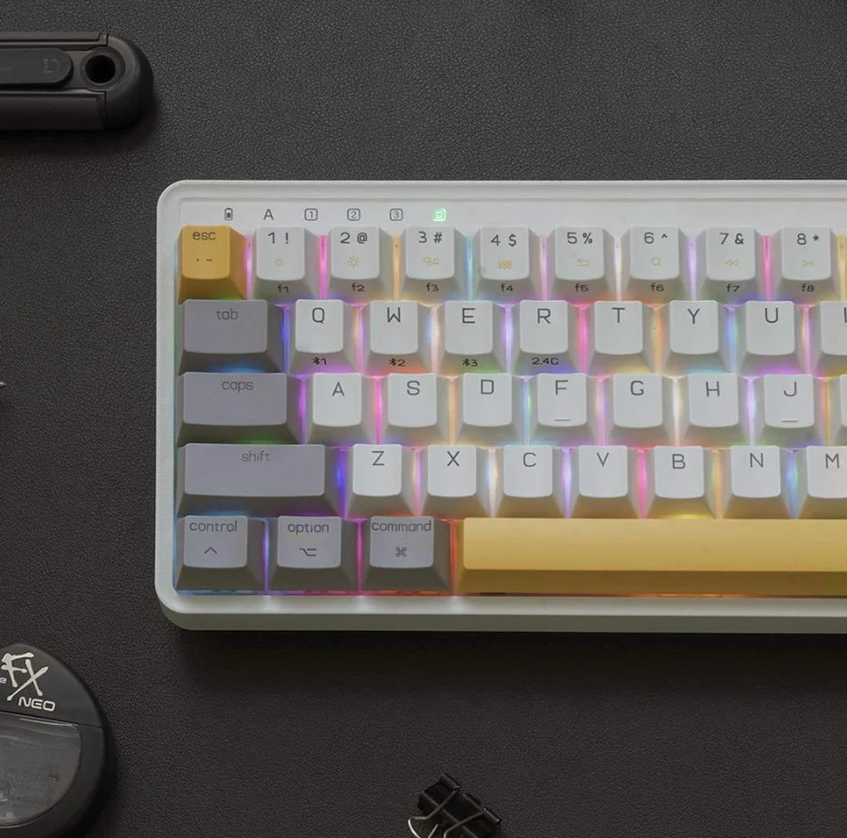 MIIIW ART-Teclado Mechanical Gaming, Bleutooth, USB com fio, Z680, 68-Key, Luz de fundo, Multi-sistema, Jogo, Office, PC, Desktop