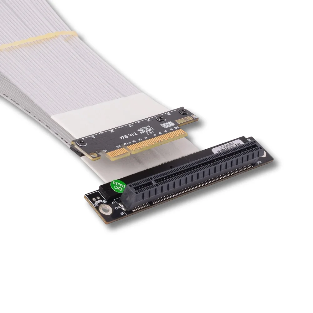 ADT-Link PCIE 4.0 3.0 X8 إلى X16 كابل تمديد Riser 8x 16x لبطاقات الفيديو الرسومية AMD NVIDIA GPU RTX3060 90 180 270 درجة