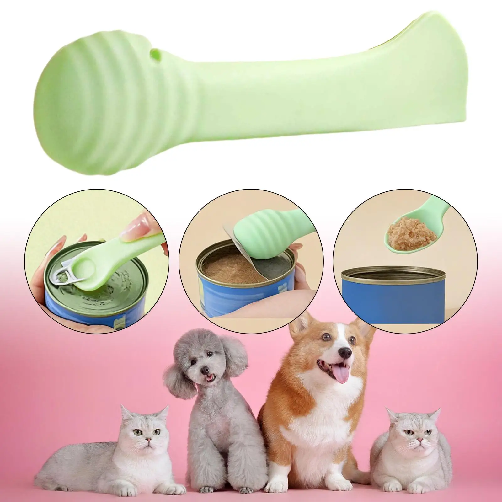 Pet Can Opener Spoon Mini Scoop Easy to Clean Dog Cat Manual Can Opening Tool for Serving Mixing Travel Stirring