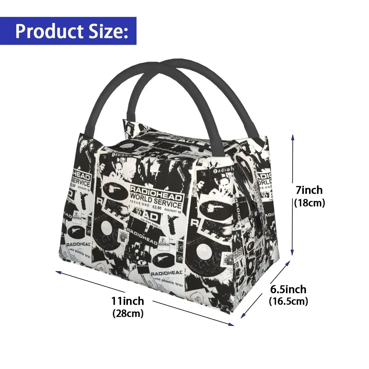 Funny Graffiti Lunch Bag Music Fans Art Outdoor Picnic Lunch Box For Child Cute Print Tote Food Bags Oxford Cooler Bag