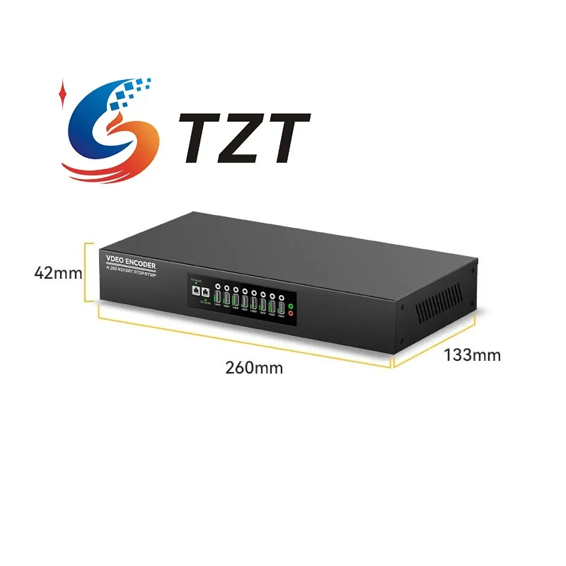 جهاز تشفير TZT ENC8 HDMI 4K وحدة فك ترميز الفيديو 1080P60 الكمون المنخفض تدعم ترميز الفيديو لـ SRT NDI H.265