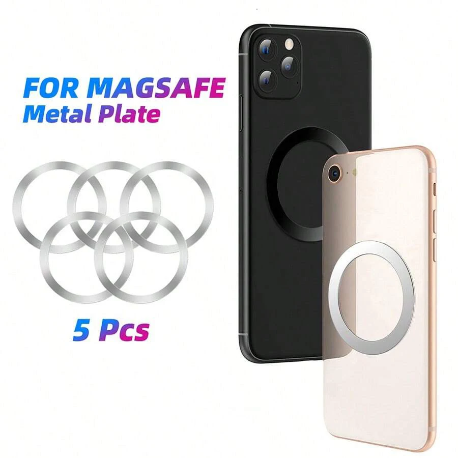 5Pcs Adhesive Metal Magnetic Attraction Plate Suitable For Magsafe Phone Case Universal Sheet