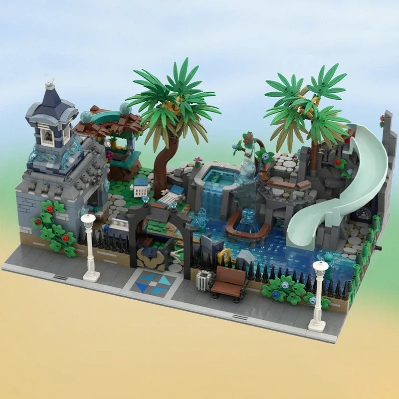 

2368PCS MOC Modular Swimming Pool City Water Park DIY Educational Building Blocks Assembly Toys for Kids Birthday Christmas Gift