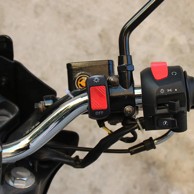 Universal 22mm ON/OFF Motorcycle Switch Handlebar Push Button Switch for ATV Electronic Bike Scooter Motorbike