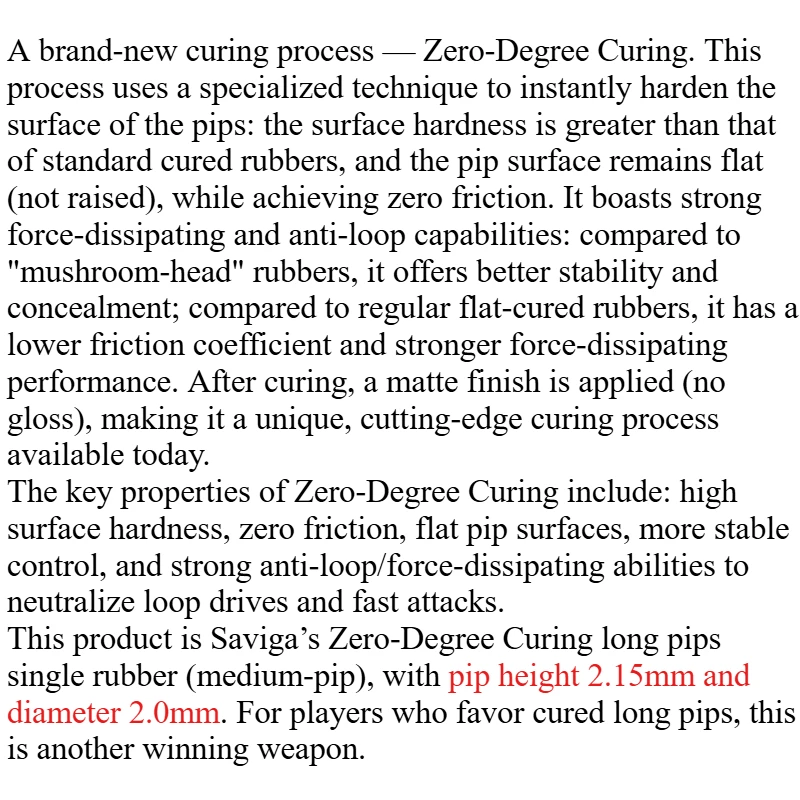 DAWEI SAVIGA Zero-Degree Curing Table Tennis Rubber Long Pips OX Medium Particles Weird Durable Zero Friction Ping Pong Rubber image 5