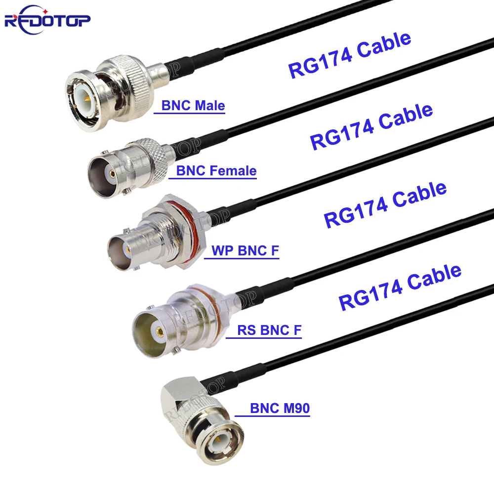 1Pcs BNC Male to BNC Male/Female Connector RG174 RF Coaxial Cable 50 Ohm for Video Camera SDI Camcorder HD-SDI/3G-SDI/4K/8K