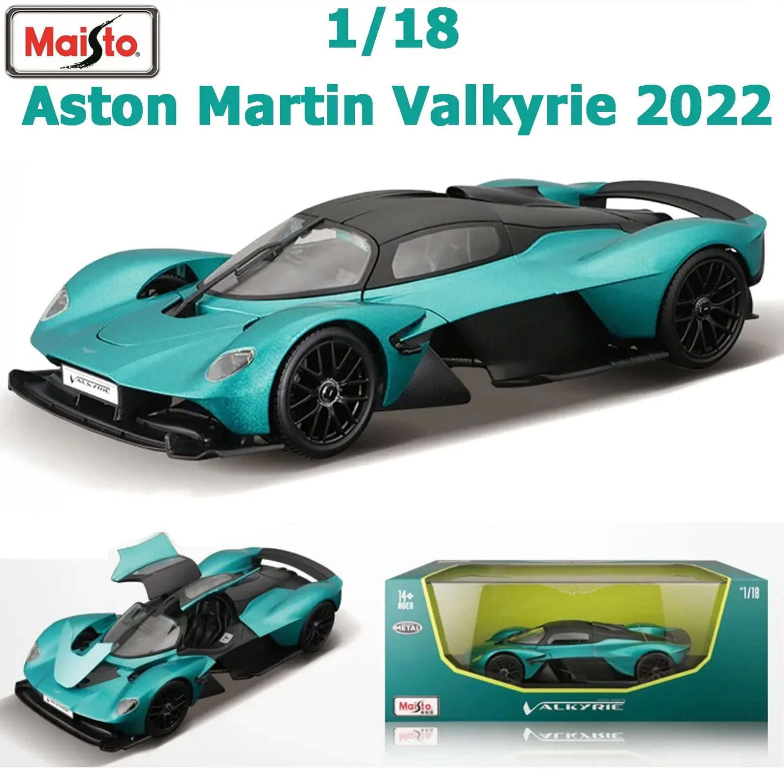 Maisto 1:18 2022 Aston Martin Valkyrie Supercars Hardcover Version Acrylic Box Diecast Hypercar Model Alloy Car Model Toy Gift