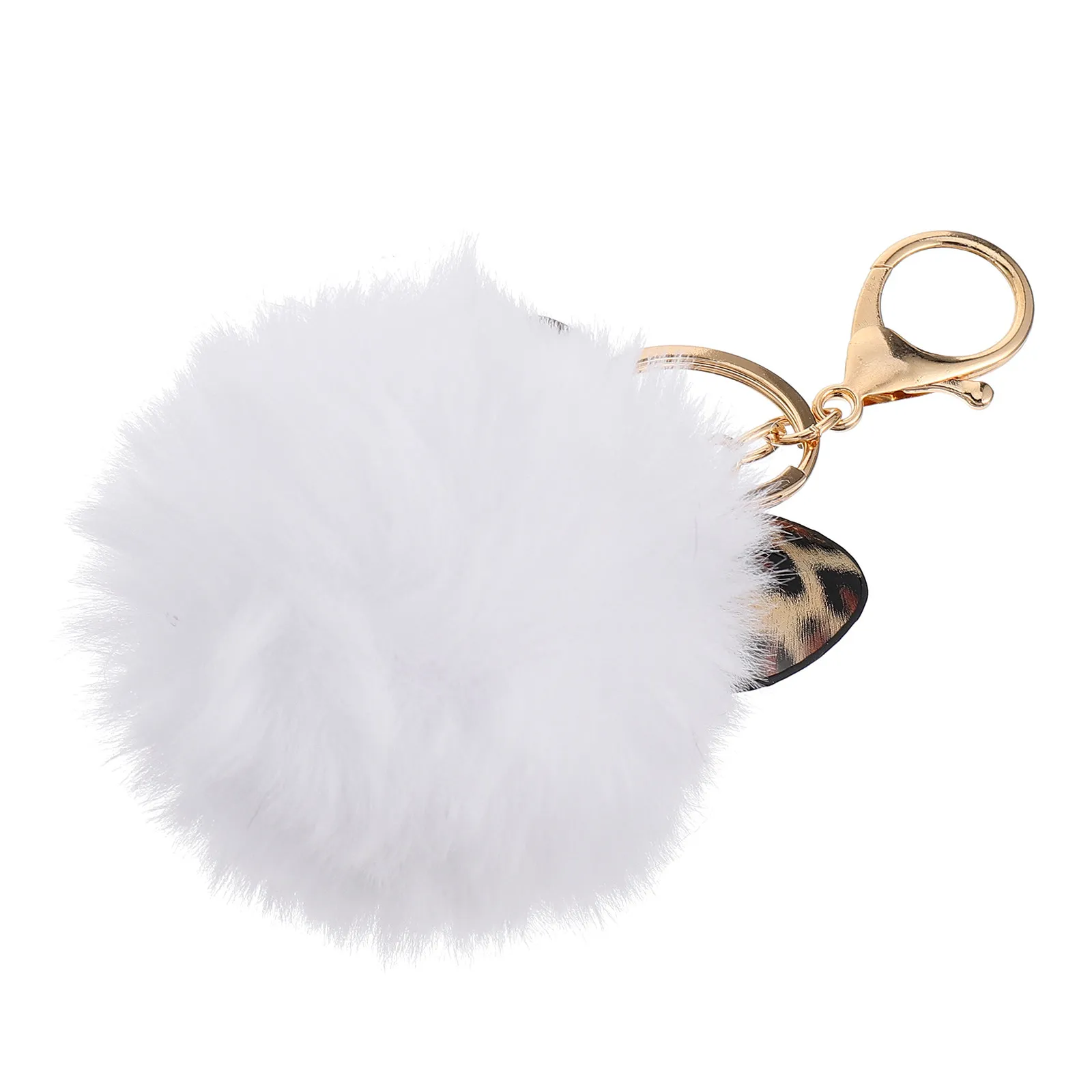 

1Pcs Adorable Furry Ball Keychain Leopard Print Bag Pendant Key Ring Holder for Women Girls Backpack Wallet Car Keys Gift