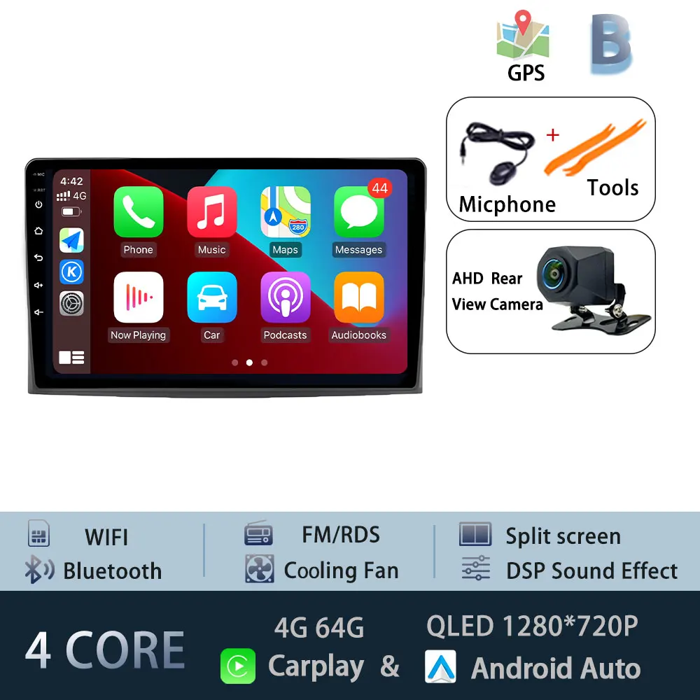 For Toyota Corolla Verso Spacio E120 2001-2007 Autoradio Carplay WIFI Car Radio GPS Navigation Multimedia Video Stereo DSP Audio