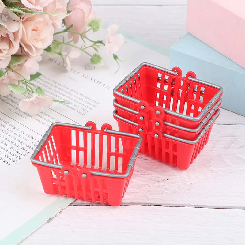 Shopping Basket Toys Kids Mini Supermarket Shopping Hand Basket Model Doll House