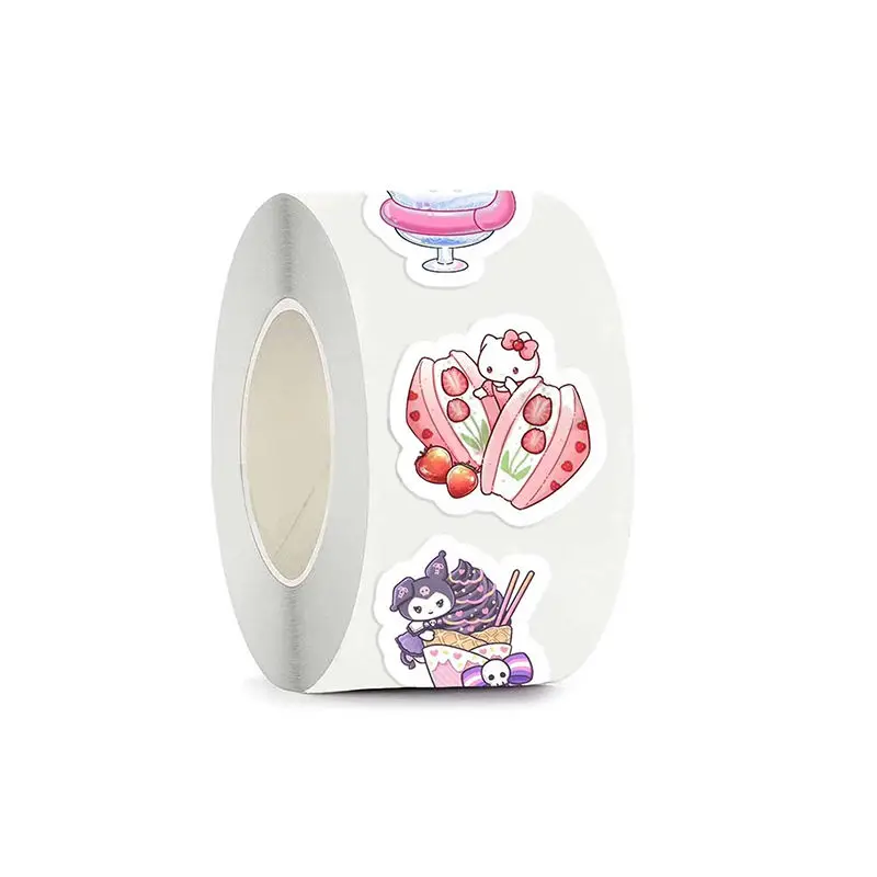 Sanrio Gourmet Series Roll Stickers Cute Cartoon Pacha Dog Melody Dessert Handbook Goo Card Decoration Toy Gift