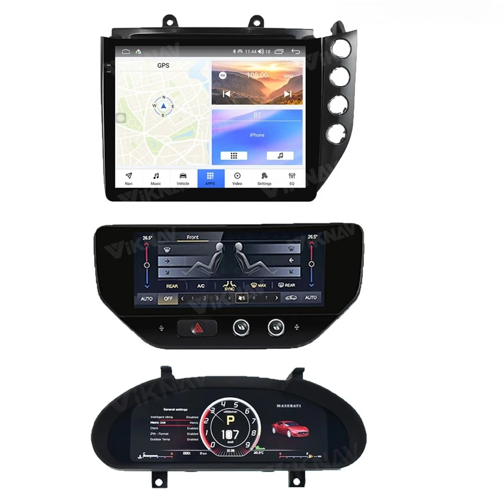 Suitable for Maserati GT GC GranTurismo 2007-2017 | 3 parts: 10.4-inch car radio/digital instrument panel/air conditioning panel