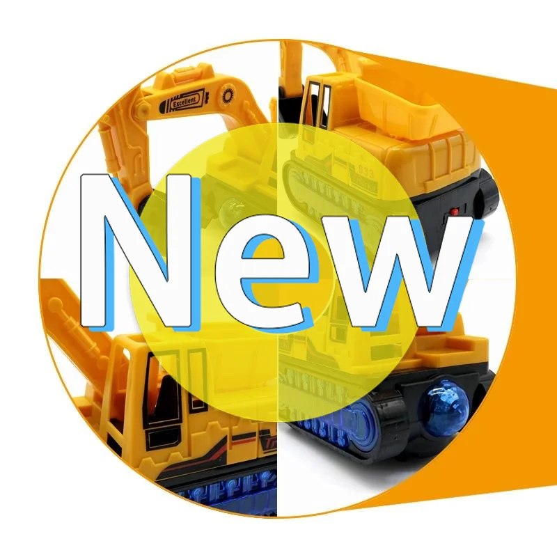 

TH 1Pcs Automatic Bump And Go Construction Vehicle Electric Excavator Toy With Light And Sound For Kids Toddler Boys