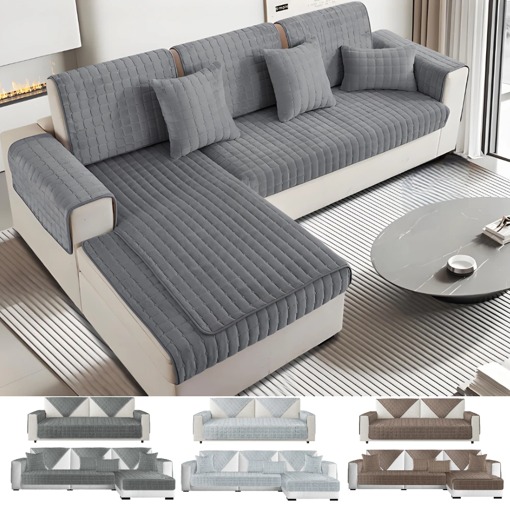 Flanell-Sofakissen, vier Jahreszeiten, allgemein, rutschfest, verdickt, für Wohnzimmer, Sofa, Rückenlehne, modernes Plüsch-Sitzkissen