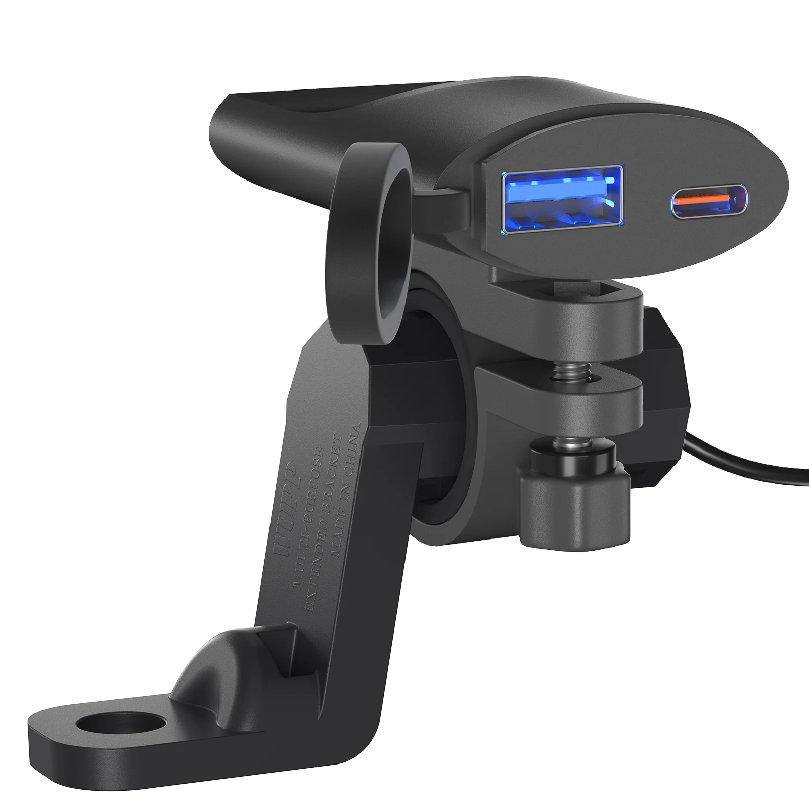 

Motorcycle USB-C Fast Charger 30W Waterproof IP67 12V-24V Handlebar Socket w/Auto Switch For Phone/Camera/Digital Devices