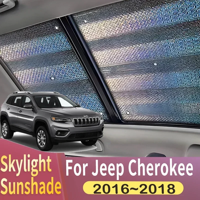 

Sunroof Sunshade Suitable For Jeep Cherokee KL 2016 2017 2018 Latitude Car Panoramic Roof 2X Heat Shield Window Sunshade Anti-UV