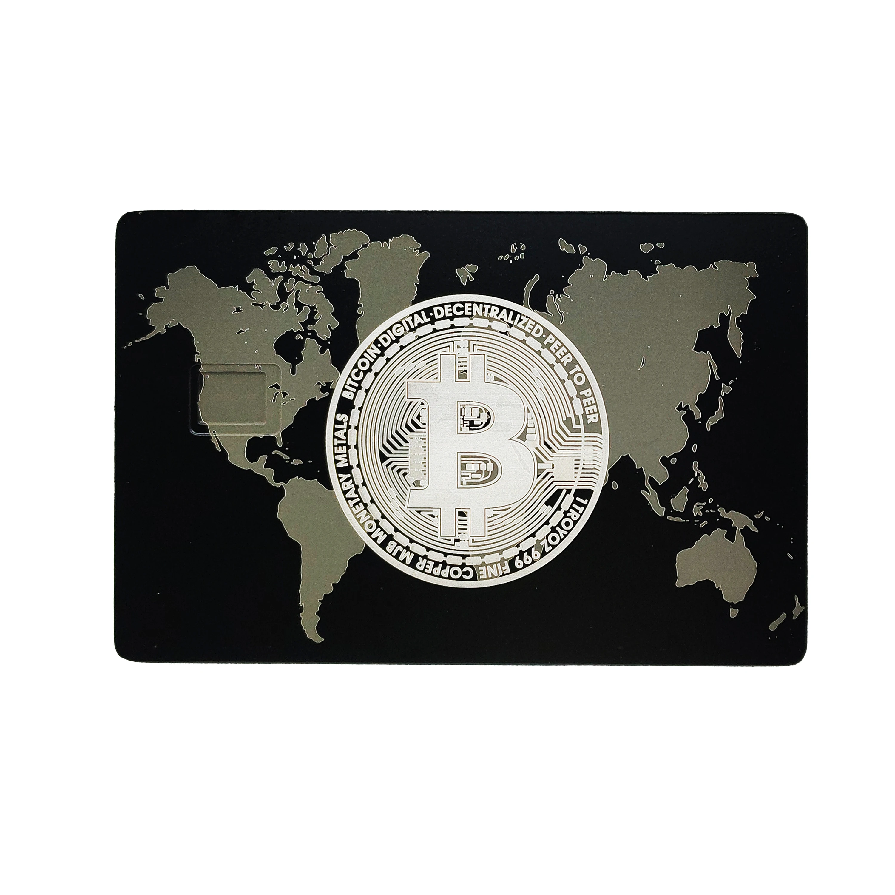 Luxury Metal Gift Card with Exclusive Bitcoin Design - Credit Card Size, Limited Edition!