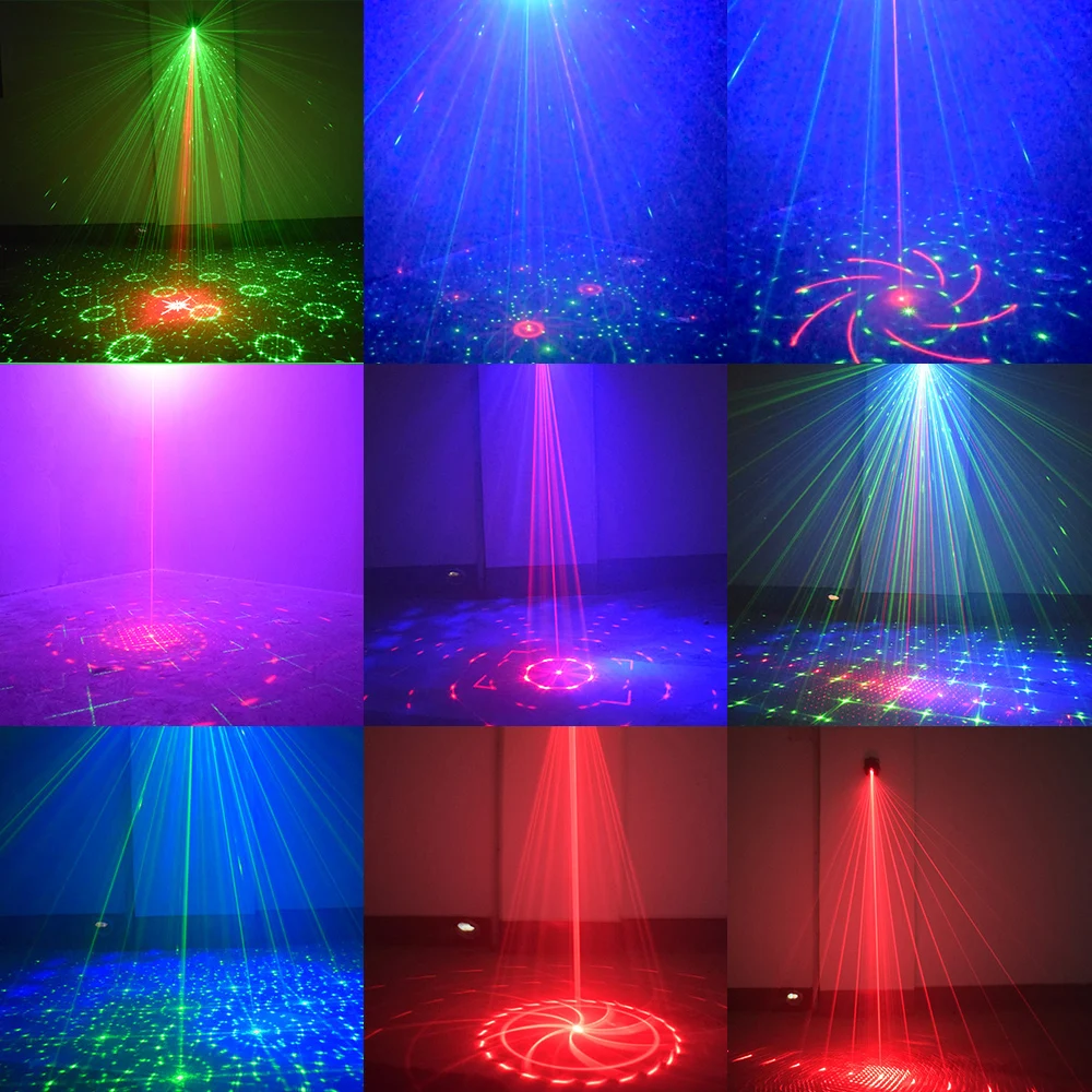 DJ Lighting, Disco Party Lighting, USB 8-Pin Pattern + Pulse Flashing + Ultraviolet Ambient Light, Remote Control for Sound Cont