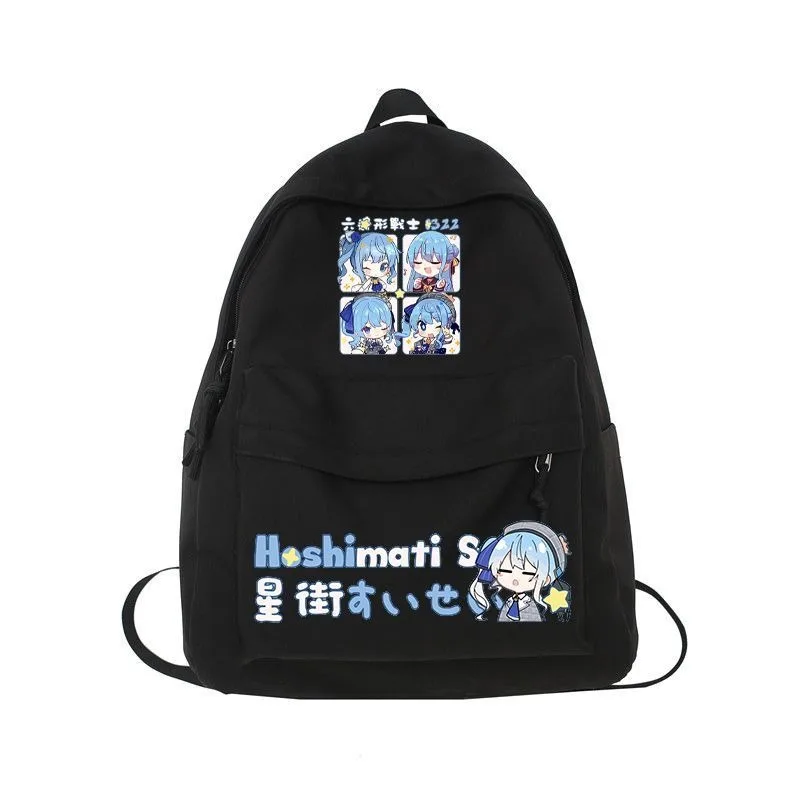 Hoshimachi Suisei Rucksack, hochwertiger Anime-Cartoon, zweidimensional bedruckt, tragbare, niedliche Schultasche mit großem Fassungsvermögen für Studenten – Detail 4
