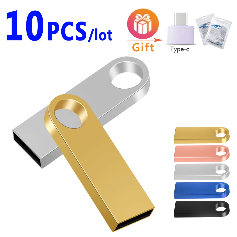 

10pcs/lot Free Personalize Logo USB 2.0 Flash Drive Super Mini 32GB Pendrive Metal 16GB 32GB 64GB 128GB Pen Drive for Wedding