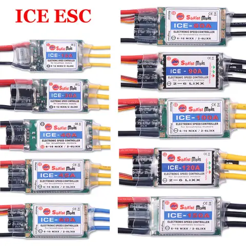 SunriseModel ICE 2-6S Helicóptero Avião Brushless ESC com saída BEC 18A 30A 40A 45A 60A 90A 100A 120A 150A para modelos RC DIY