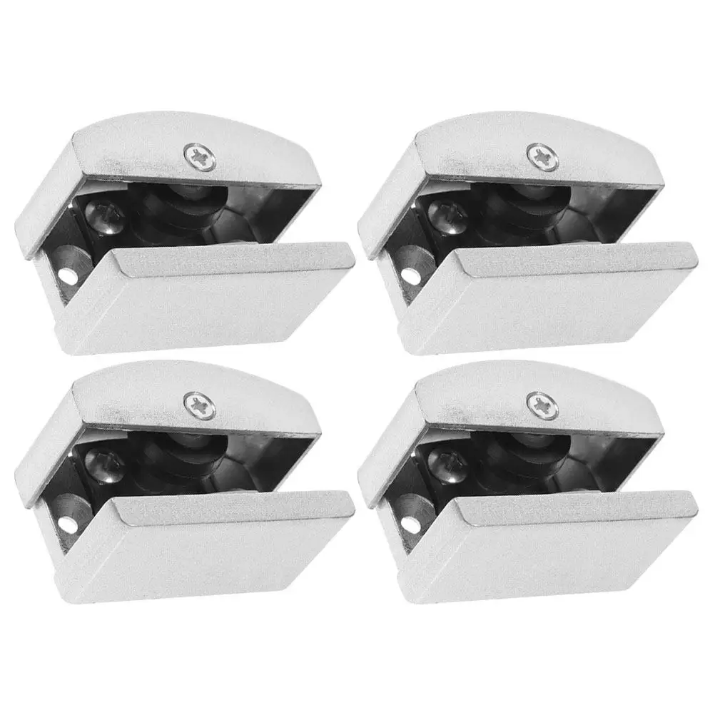 

4Pcs Shower Door Guide Adjustable Aluminum Alloy Bottom Track Bumper for Sliding Glass Doors Anti-Rust Vibration Reduction